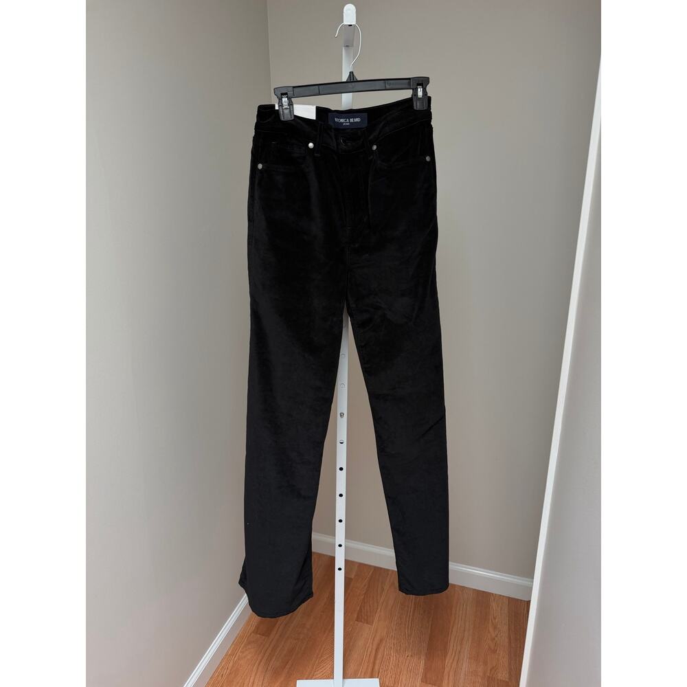 NEW Veronica Beard Taylor High Rise Velvet Jeans Black Size 28 - Picture 7 of 10